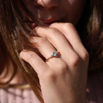 Load image into Gallery viewer, Fleur de Lys Sky Blue Topaz Yüzük